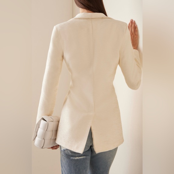 Brandon Maxwell Cream White Belted Jacket ASO Meghan Markle Size US 0 - Picture 12 of 17